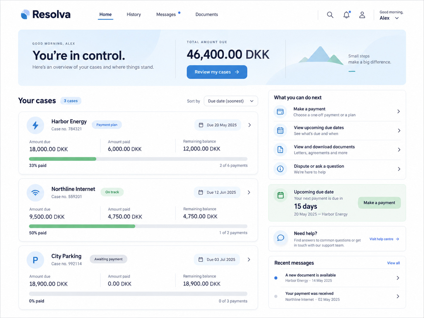 Debtor Web self-service platform preview